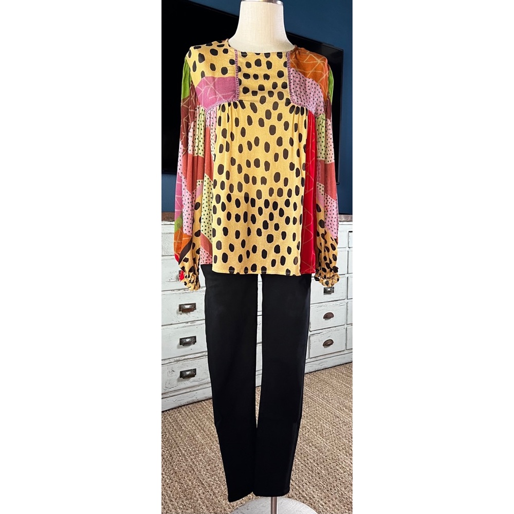 Anthropologie Miranda Abstract Blouse Top S - Picture 12 of 14